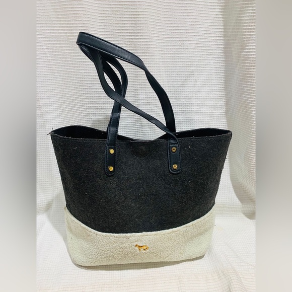 Emma Fox Handbags - Emma Fox Gray and Off white TOTE